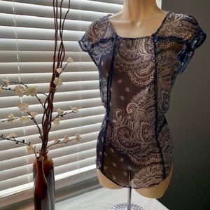 A.N.A Sheer Navy Top